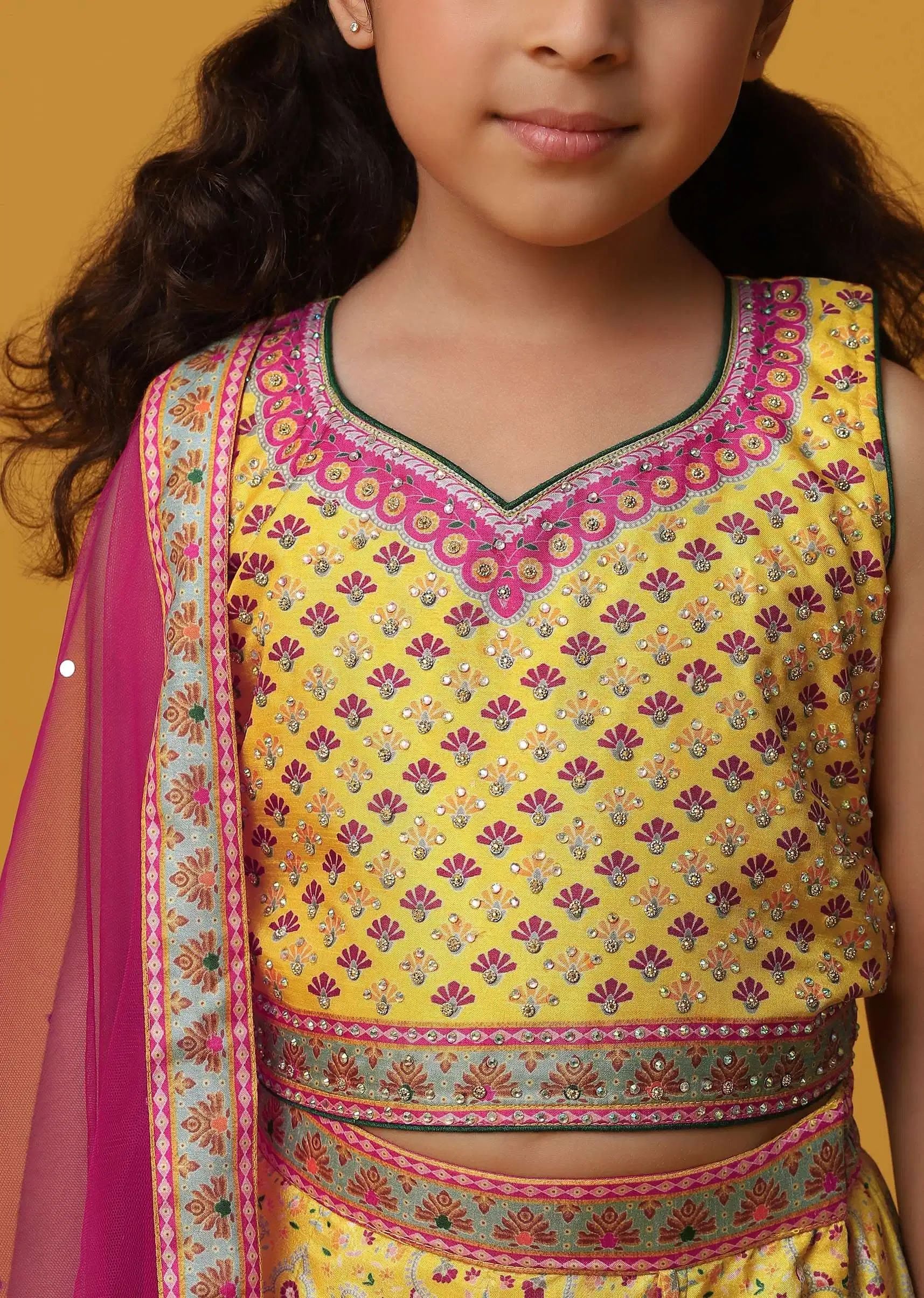 Girls Art Silk Lehenga Choli