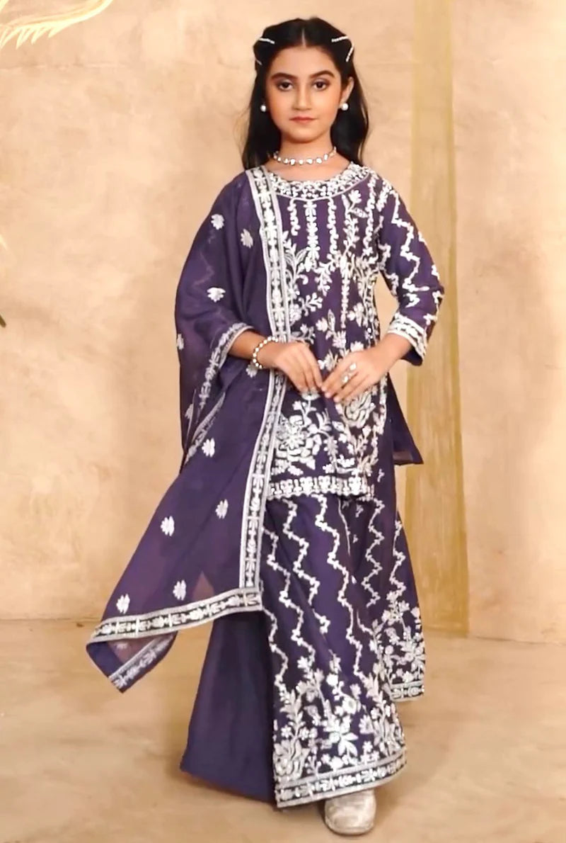 DESIGNER WEAR TOP WITH SHARARA AND DUPATTA SET READY TO WEAR COLLECTION