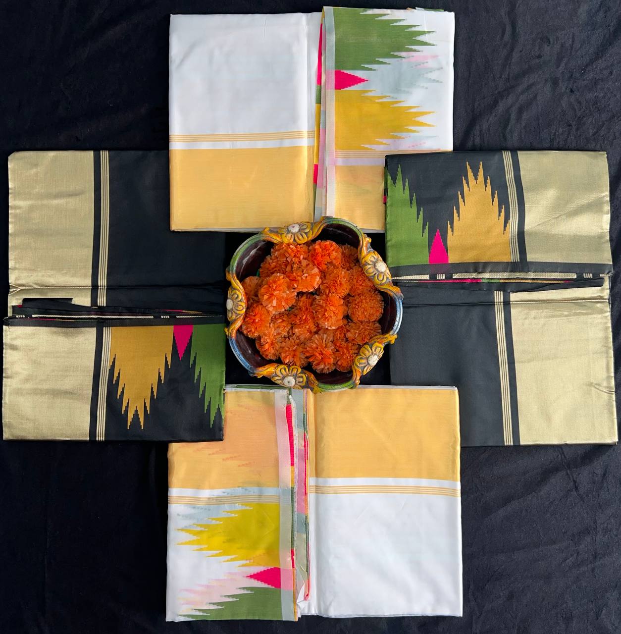 Ready to Wear Soft Silk Saree in Temple Design