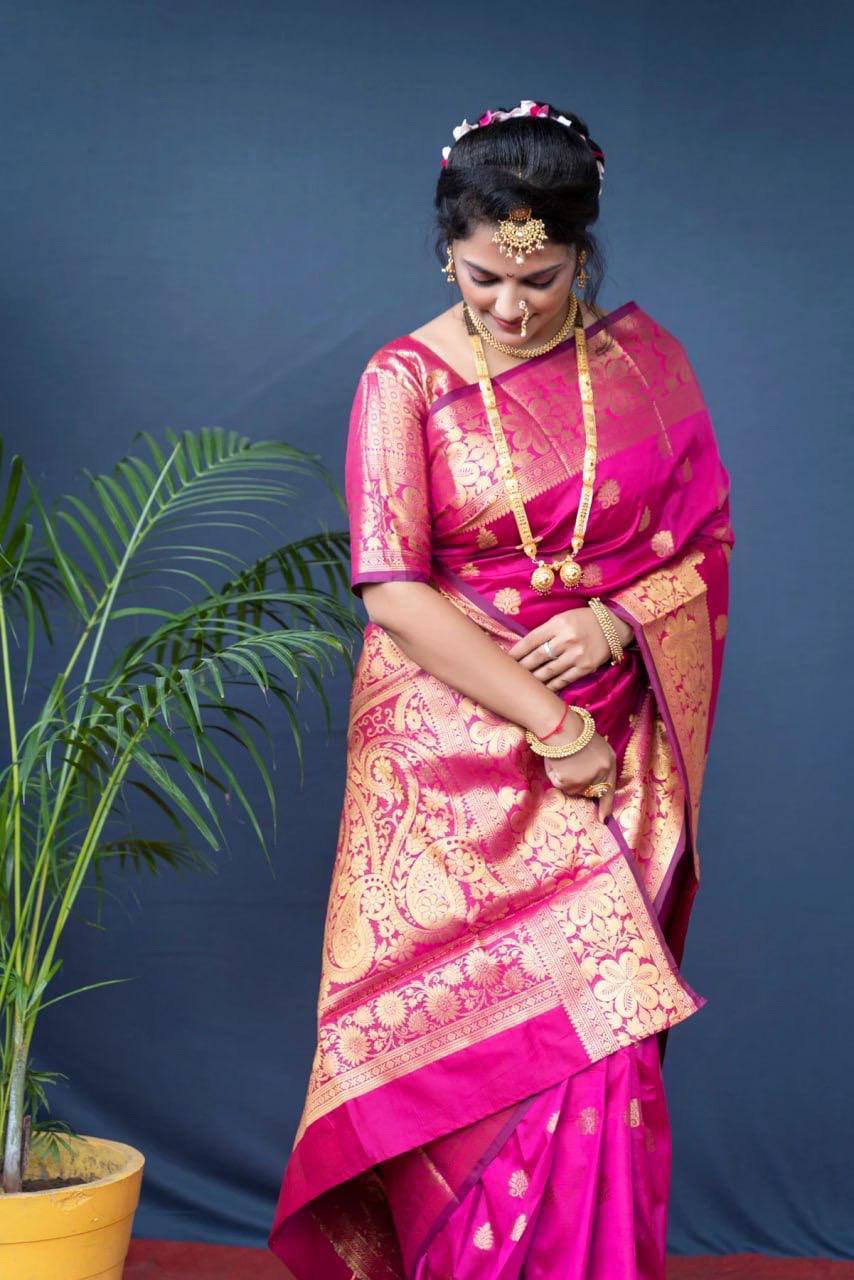 SOFT SILK JACQUARD WORK WITH RICH PALLU SAREE