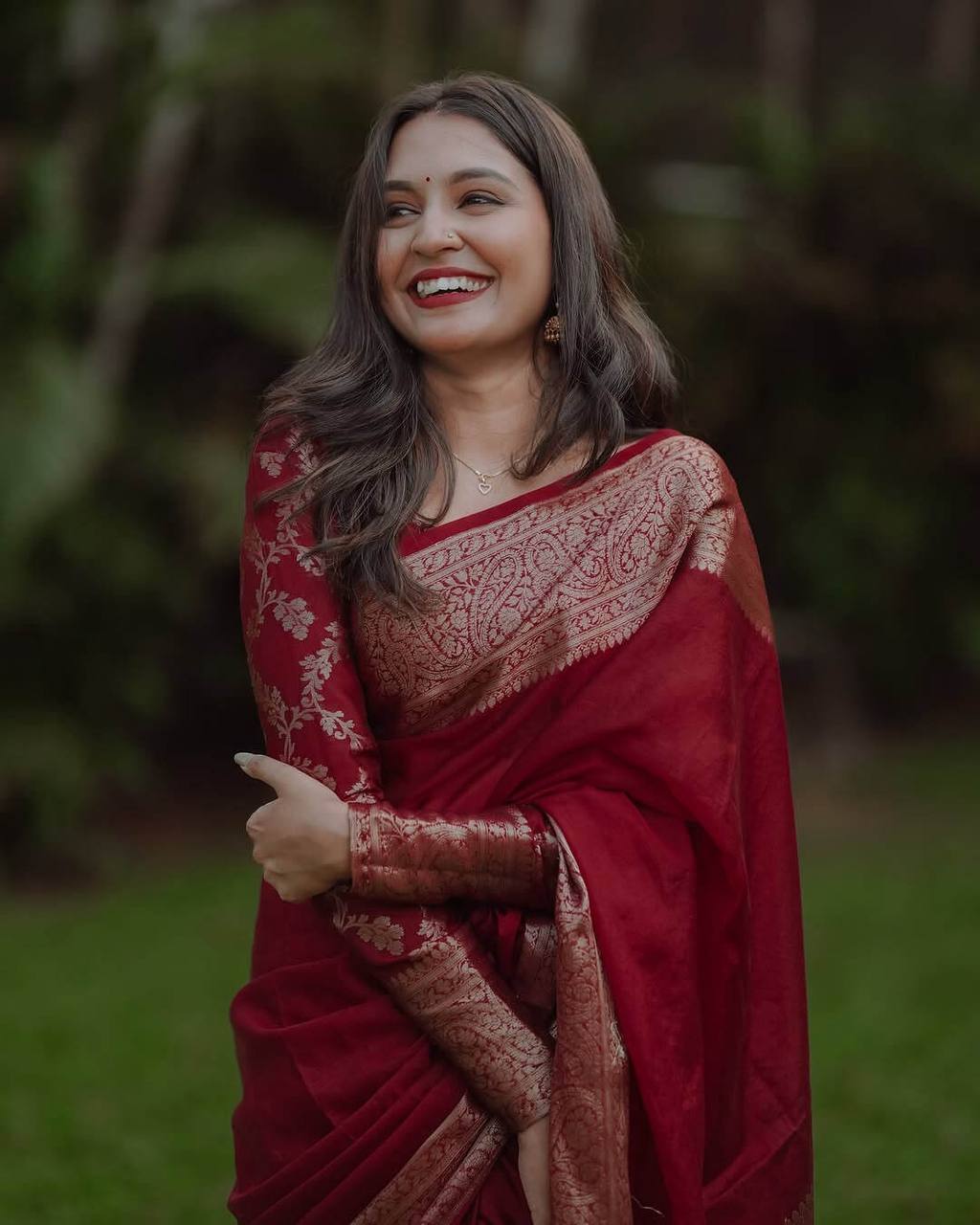 Classic Banarasi Woven Soft Saree with Antique Zari Borders