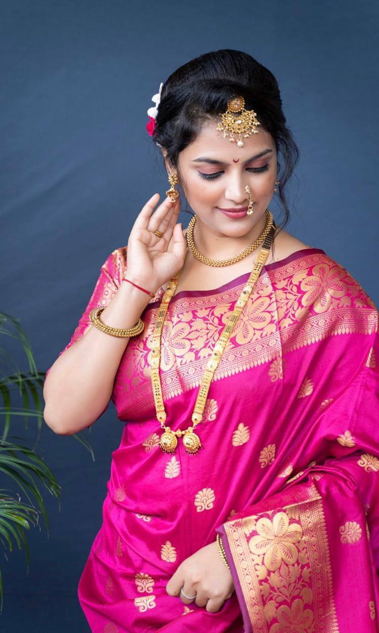 SOFT SILK JACQUARD WORK WITH RICH PALLU SAREE