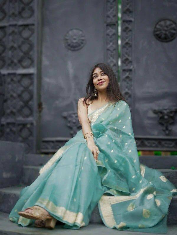 BEAUTIFUL SLUB WEAVING WORK SAREE
