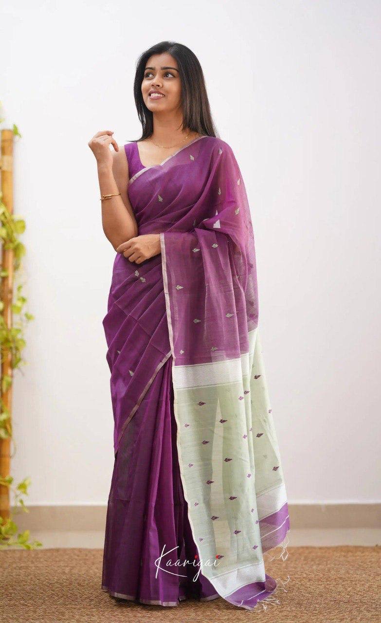 BEAUTFUL SOFT LILAN SLUB SAREE