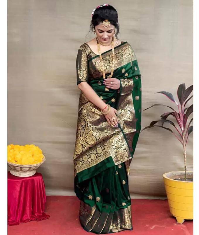 SOFT SILK JACQUARD WORK WITH RICH PALLU SAREE