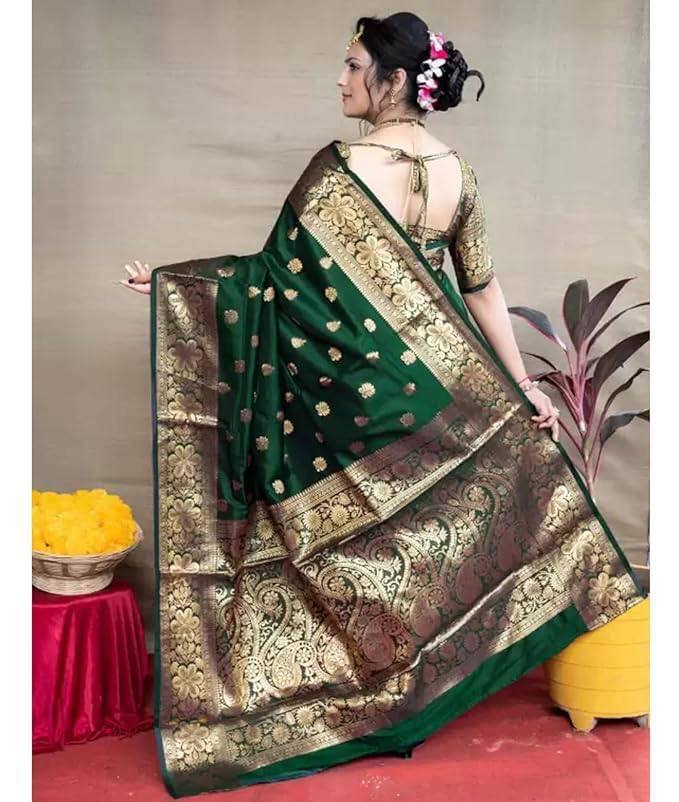 SOFT SILK JACQUARD WORK WITH RICH PALLU SAREE