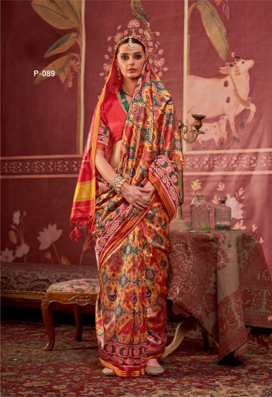 Step into timeless tradition and regal elegance with our P.V Silk Patola, perfect for weddings, festive occasions, and grand celebrations.