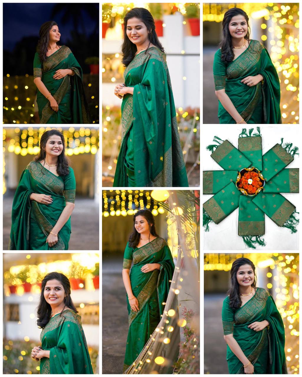 Green Lichi Silk Jacquard Work All Over Saree