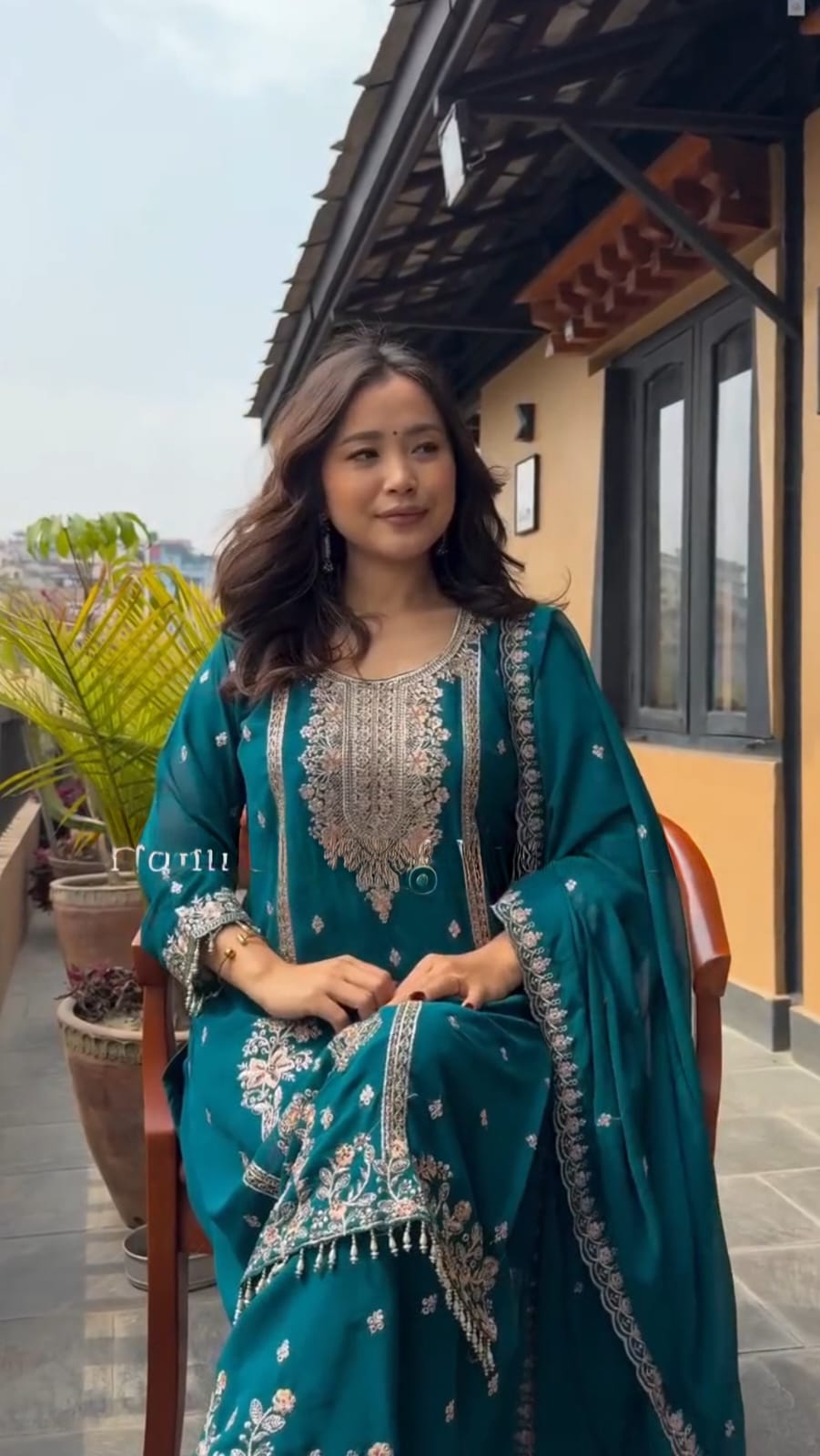 3-pair Suit Set you've described seems to be a party wear outfit made from have pure chinon  fabric with  sequence  embroidery work .(3-Pair)