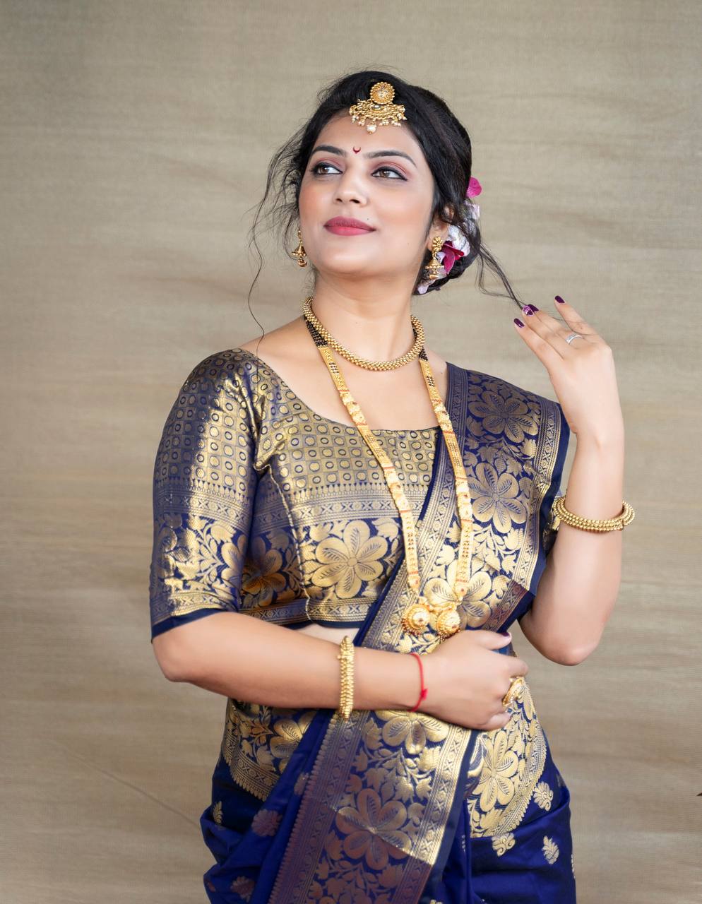 SOFT SILK JACQUARD WORK WITH RICH PALLU SAREE