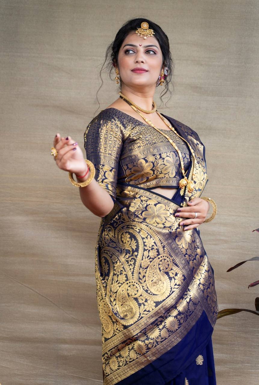 SOFT SILK JACQUARD WORK WITH RICH PALLU SAREE