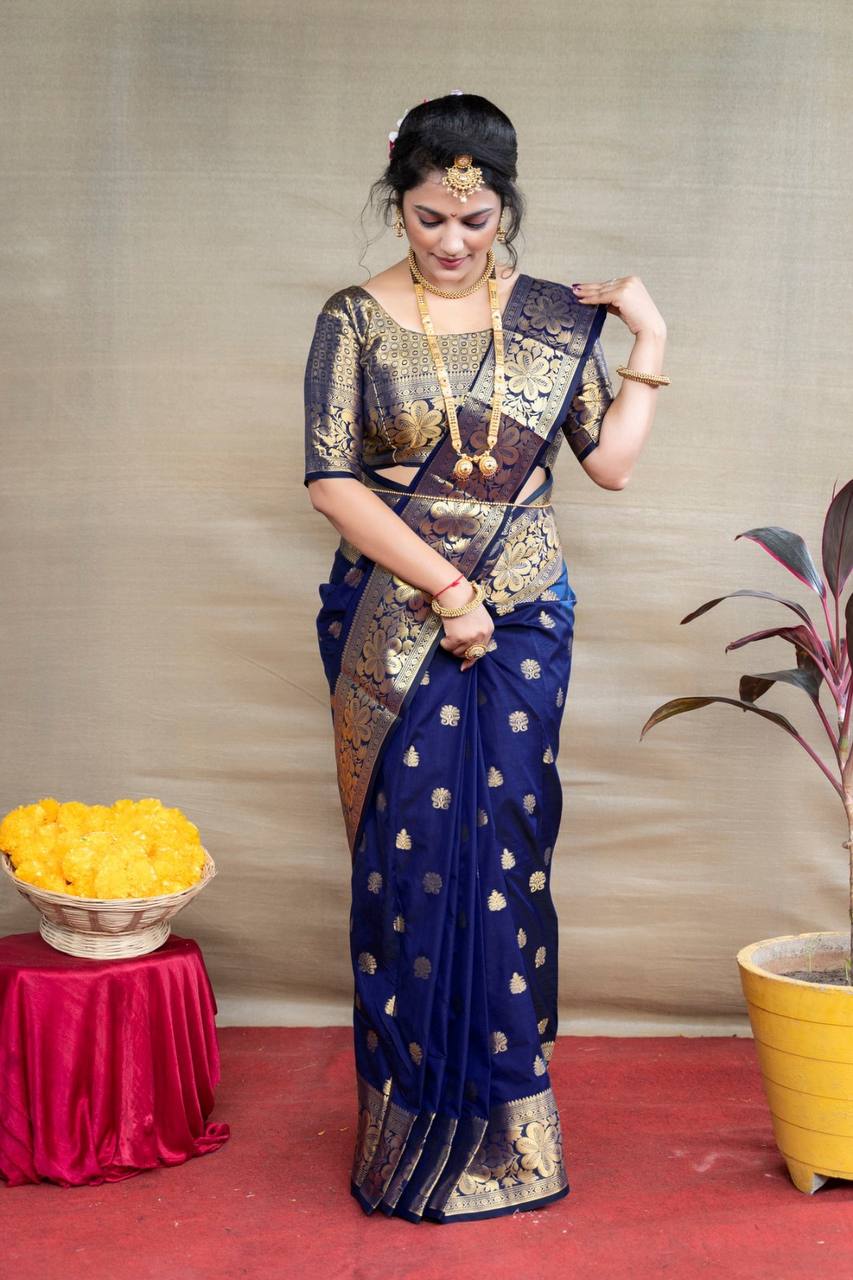 SOFT SILK JACQUARD WORK WITH RICH PALLU SAREE