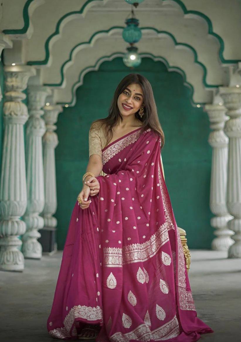 BEAUTIFUL SLUB WEAVING WORK SAREE