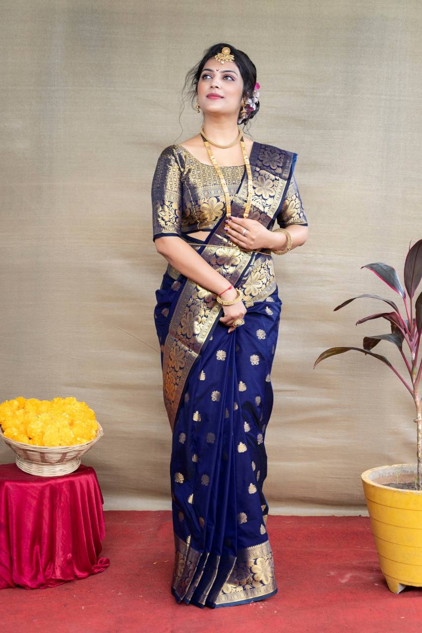 SOFT SILK JACQUARD WORK WITH RICH PALLU SAREE