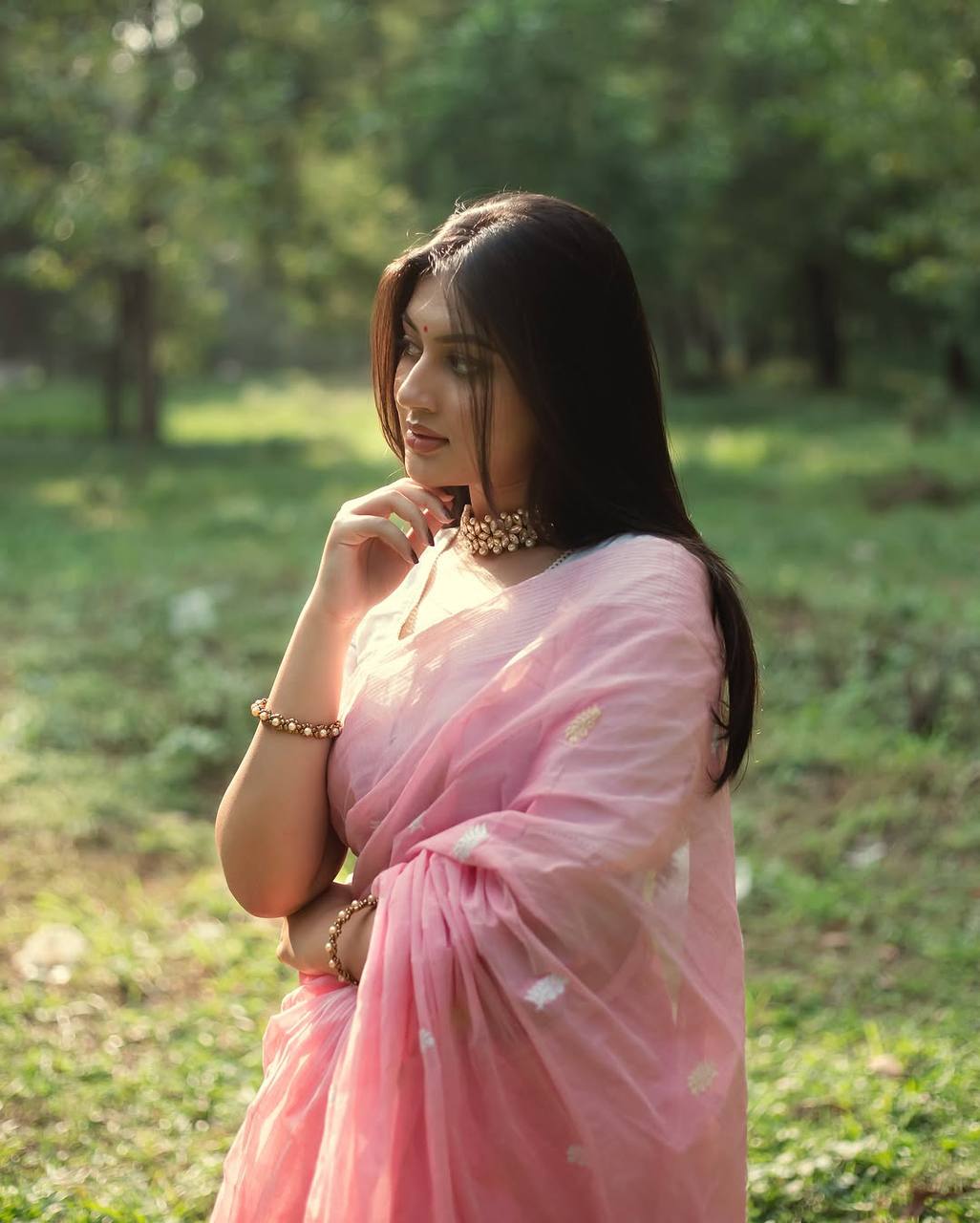 Embellished Zari Silk Blend Handloom Banarasi Saree