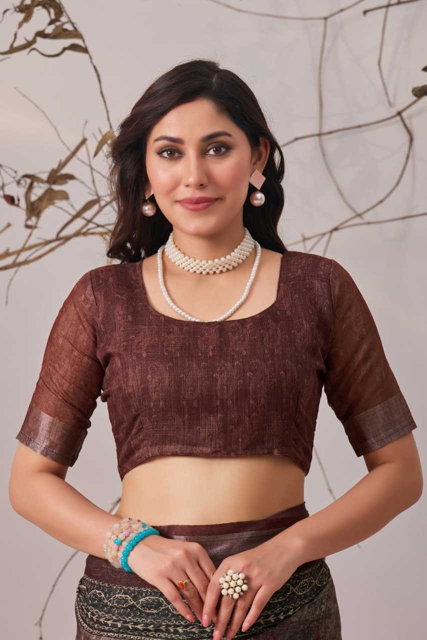 Linen Cotton With Beautiful Digital Printed Patola Saree
