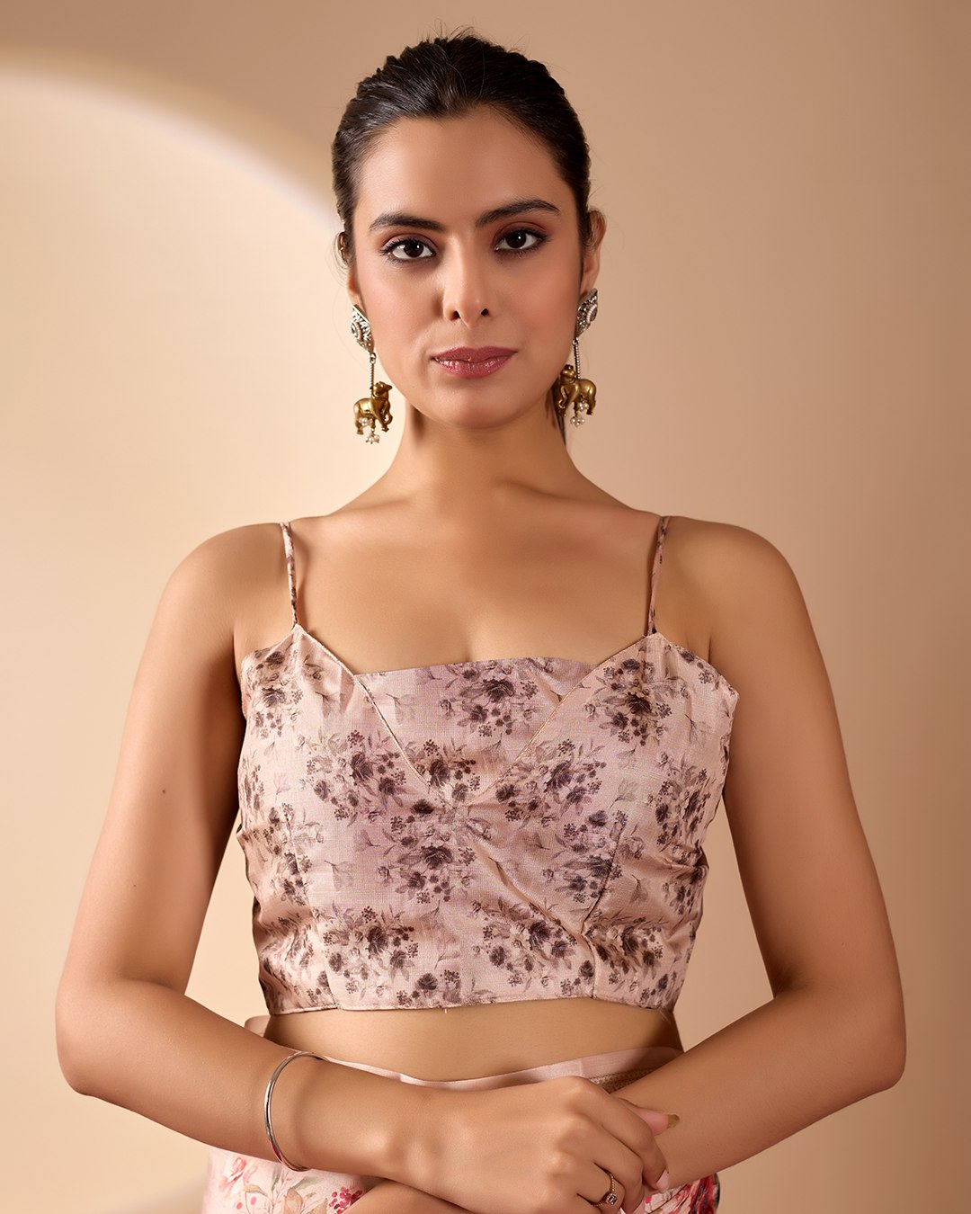 Premium Soft Lichi Silk Saree featuring enchanting floral digital weaving with a rich golden zari border
