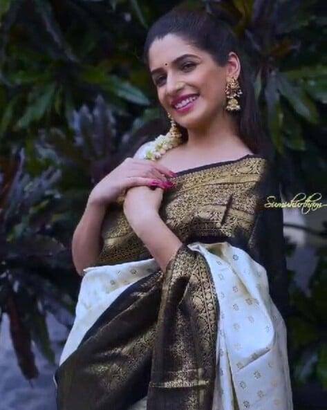 Woven Design Zari Silk Blend Handloom Saree