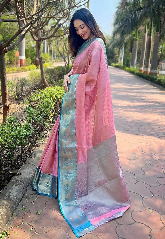 Banarasi Soft Silk Saree  with beautiful Zari work