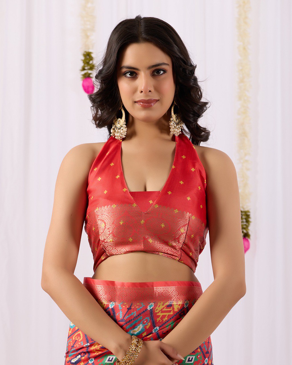 Soft Lichi Silk Saree with Rich Patola Weaving Design