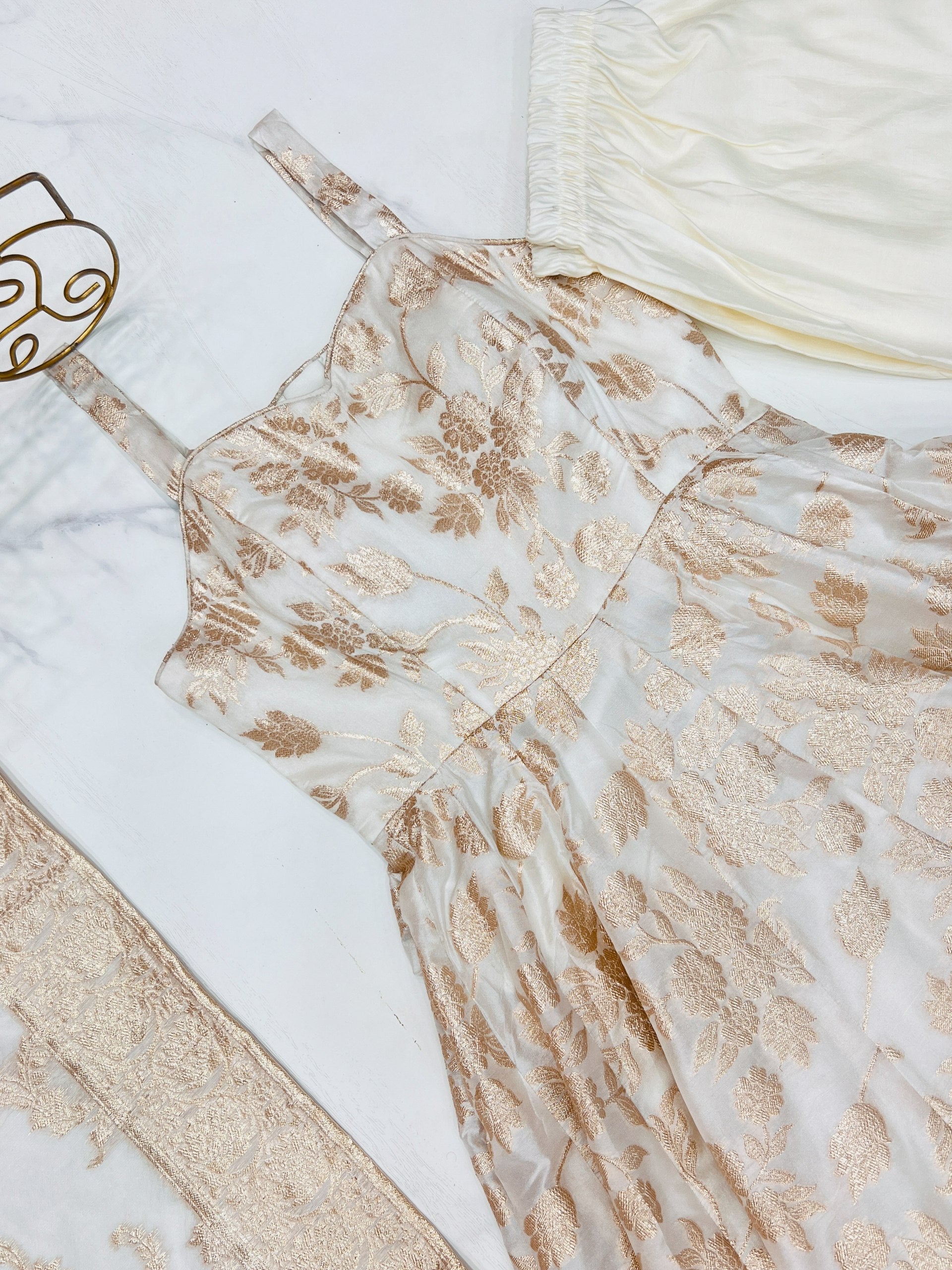 Grand New Arrival – Banarasi Jacquard Dola Silk Anarkali Set