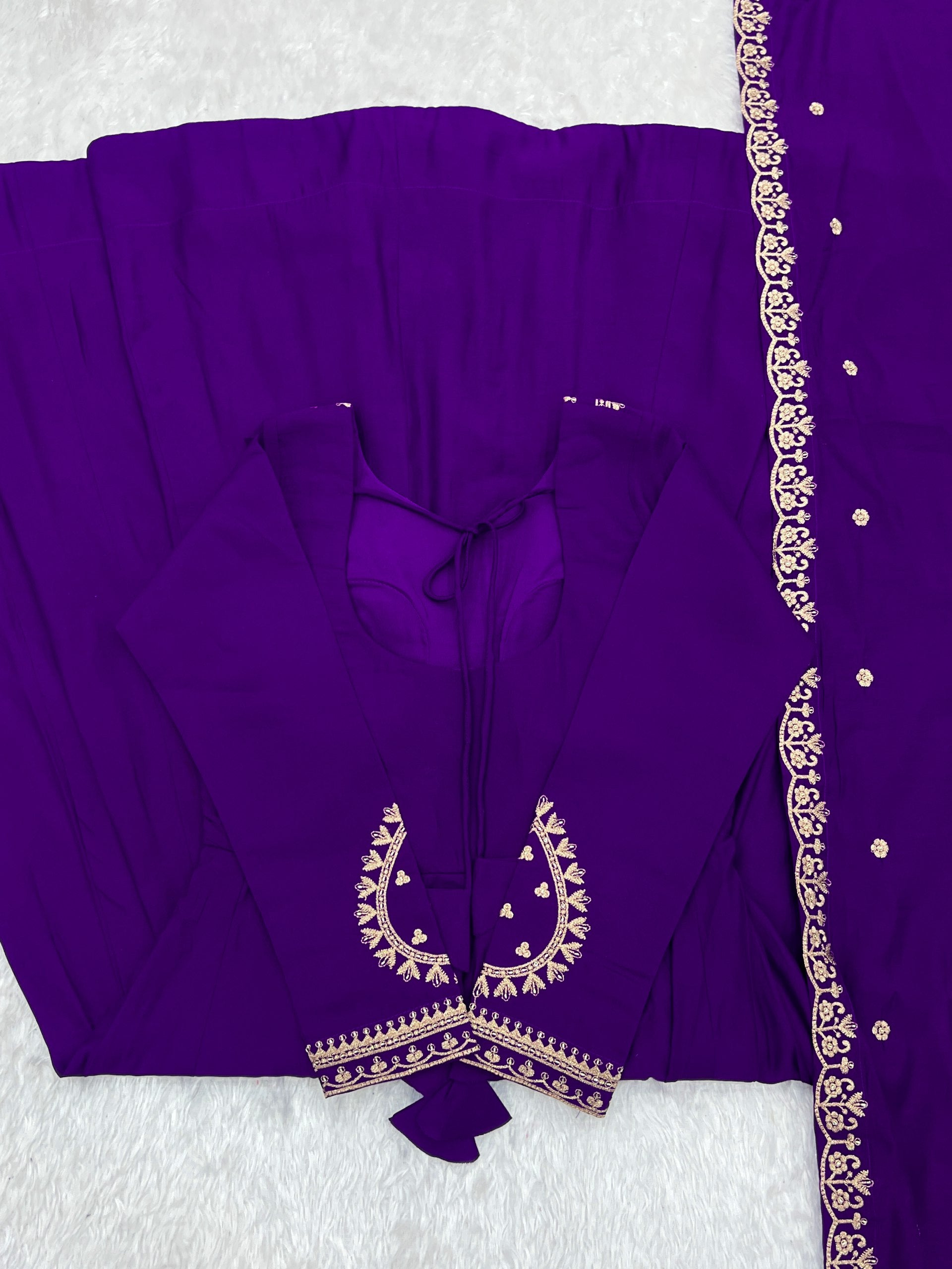 Premium Roman Chanderi Silk Anarkali Set