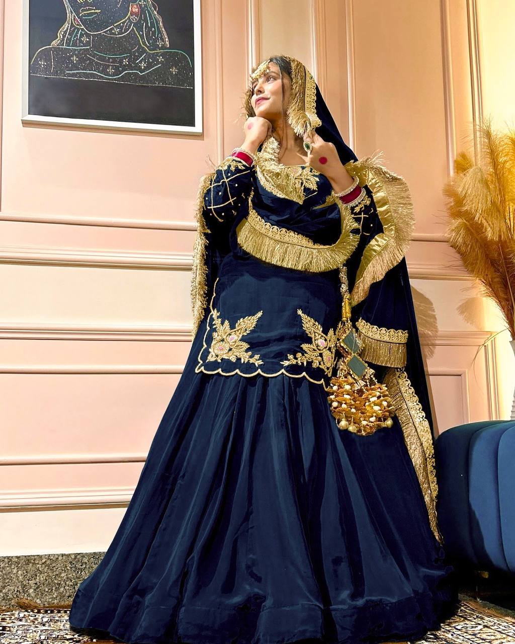 Make every occasion unforgettable with this luxurious Natural Crepe Silk Lehenga Set, crafted with rich handwork and flawless finishing