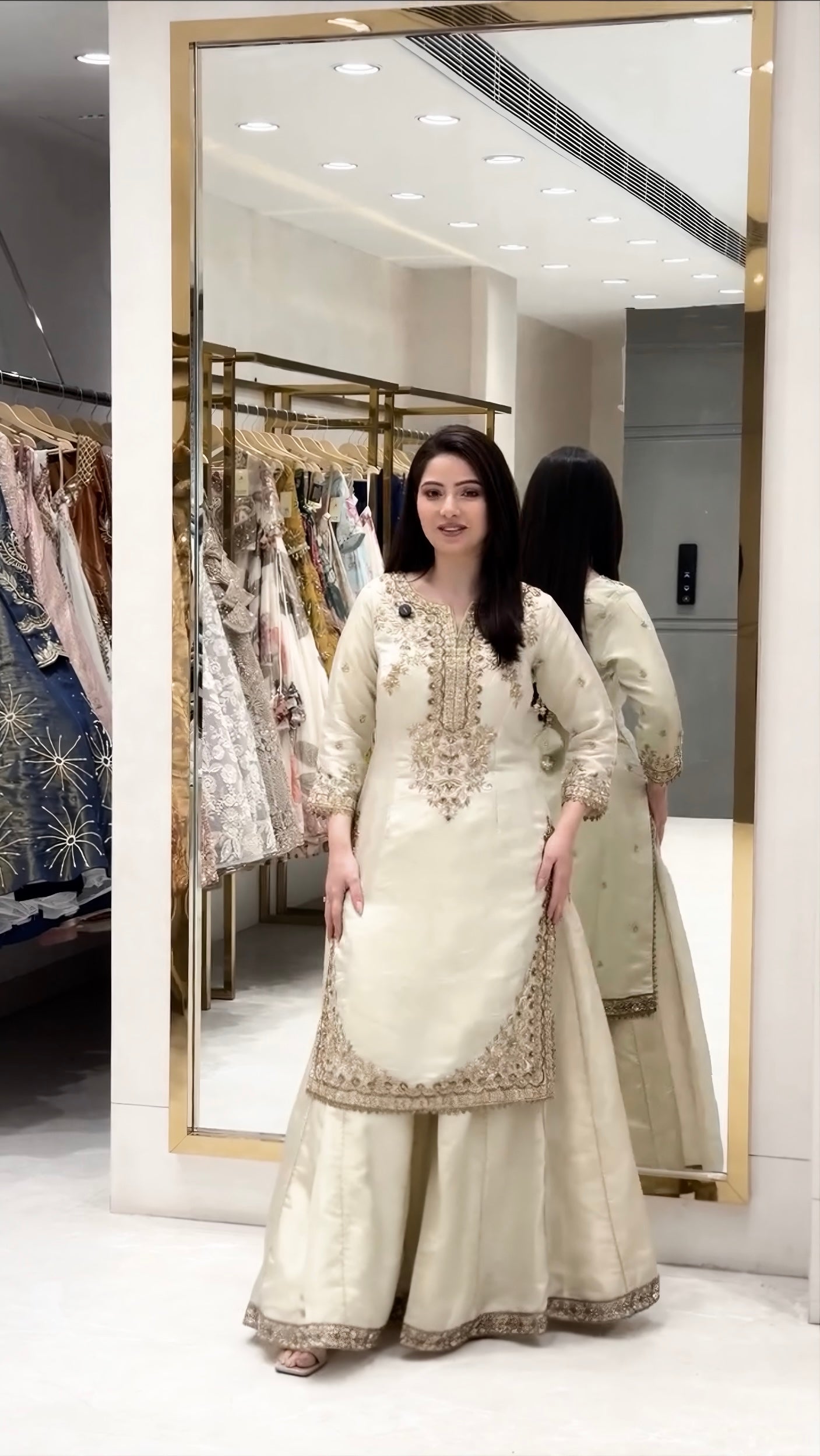 Premium GMY Silk Embroidered Plazzo Set