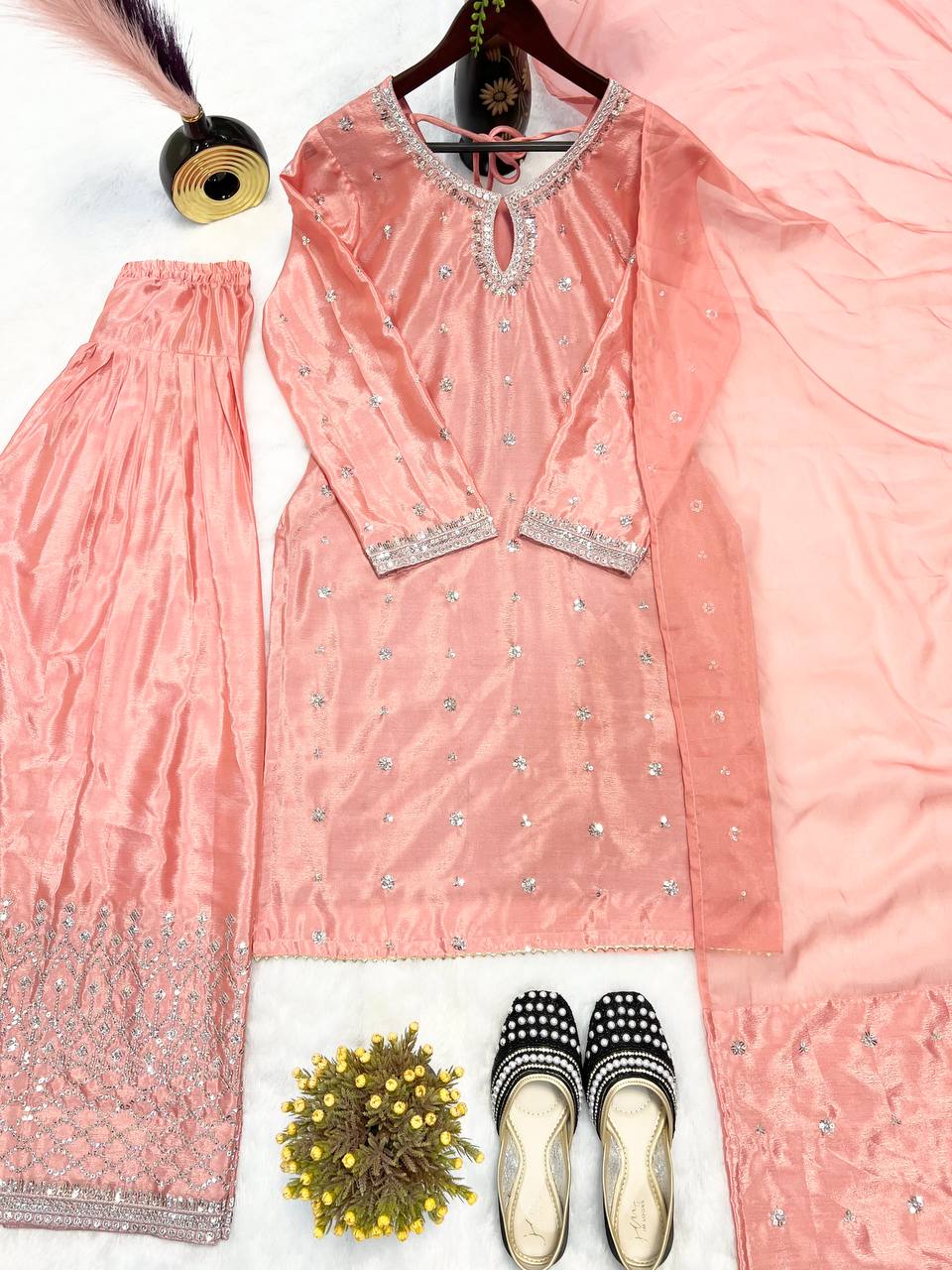 Royal Chinon Silk Farshi Salwar Suit Set