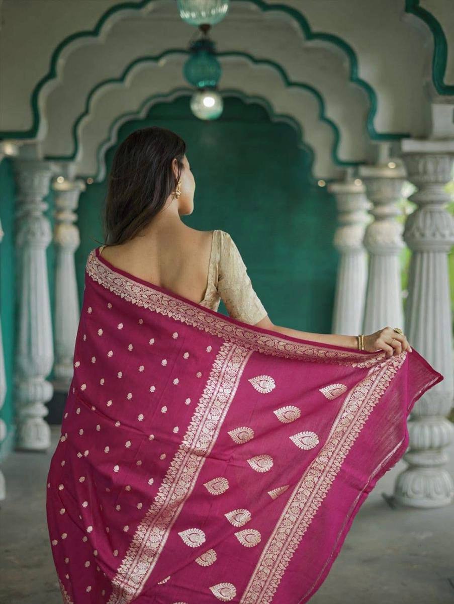 Elegant Cotton Silk Saree with Blouse Piece
