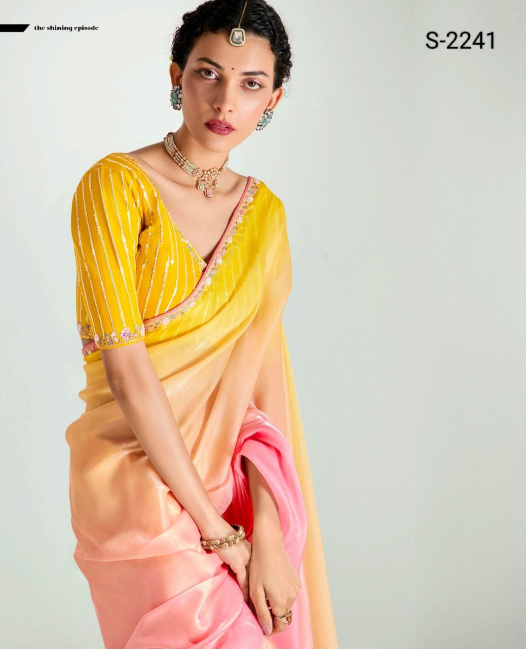 Launching new amazing  Designer Tissue Saree With Embroidered Blouse