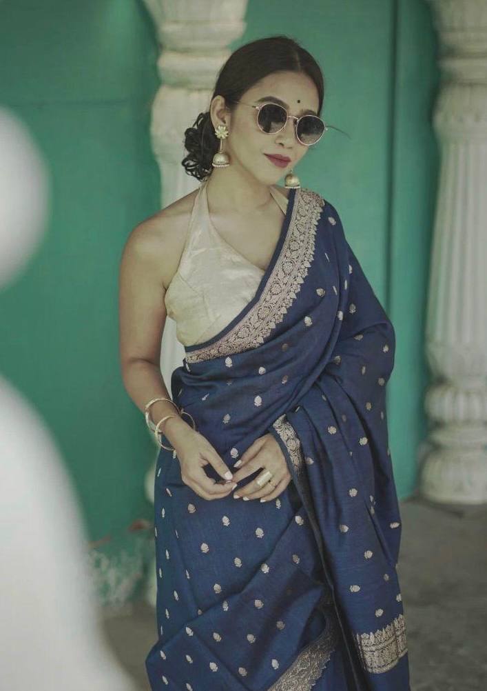 BEAUTIFUL SLUB WEAVING WORK SAREE