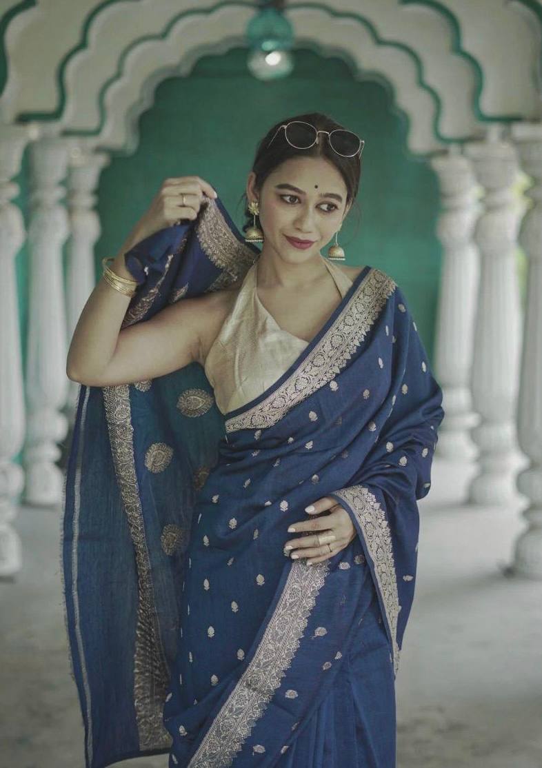 BEAUTIFUL SLUB WEAVING WORK SAREE