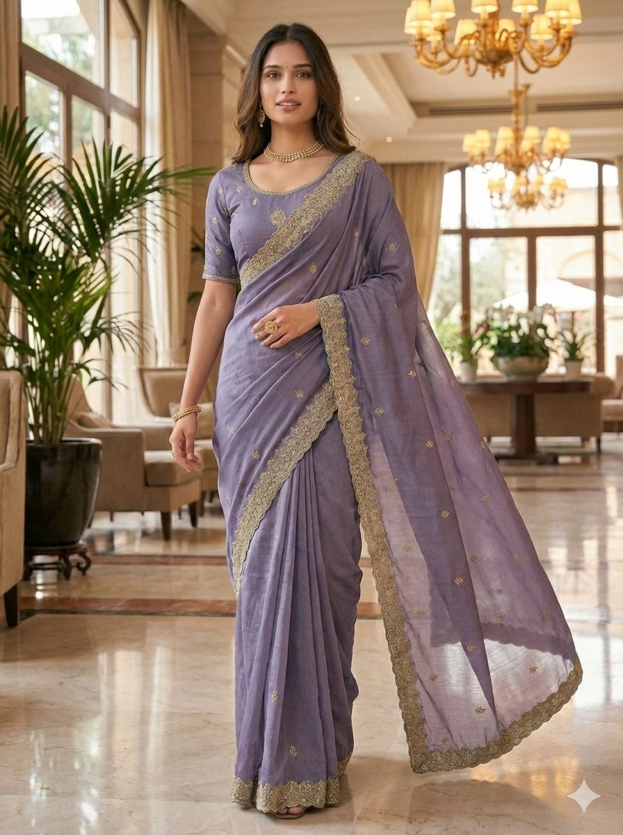 EXCLUSIVE BEAUTIFUL SPECIAL EMBERODERY WORK AND DIAMOND WORK SAREE