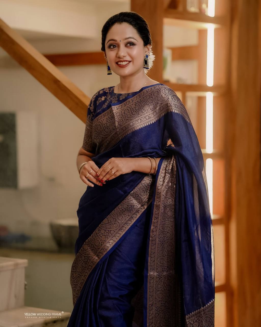 Classic Banarasi Woven Soft Saree with Antique Zari Borders