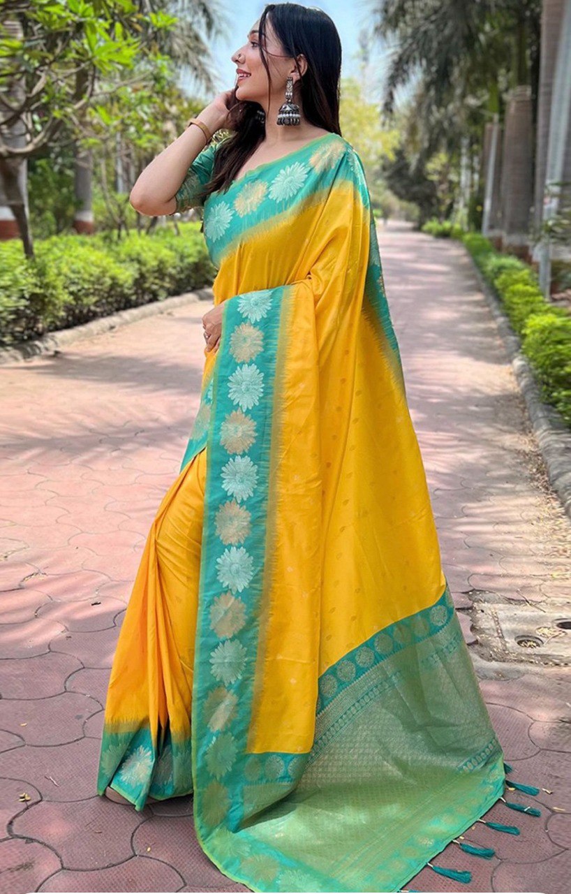 Banarasi Soft Silk Saree  with beautiful Zari work