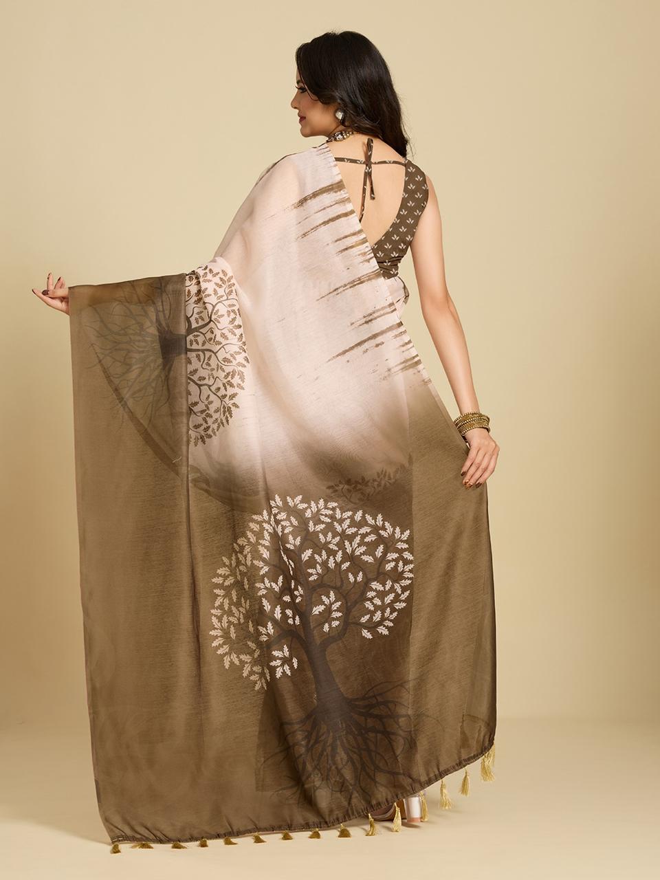 designer cotton linen saree, thoughtfully crafted for all-day comfort and timeless style