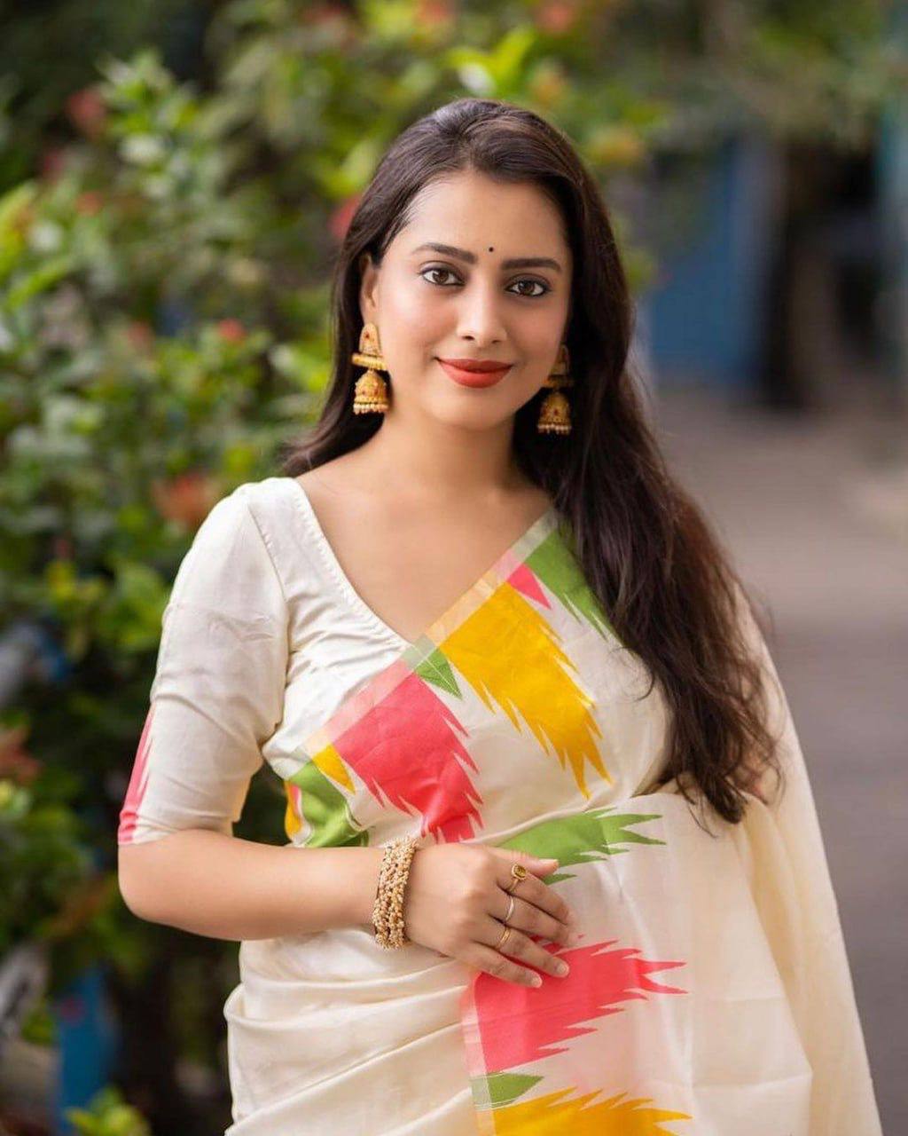 Ready to Wear Soft Silk Saree in Temple Design