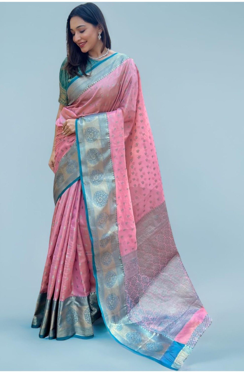 Banarasi Soft Silk Saree  with beautiful Zari work