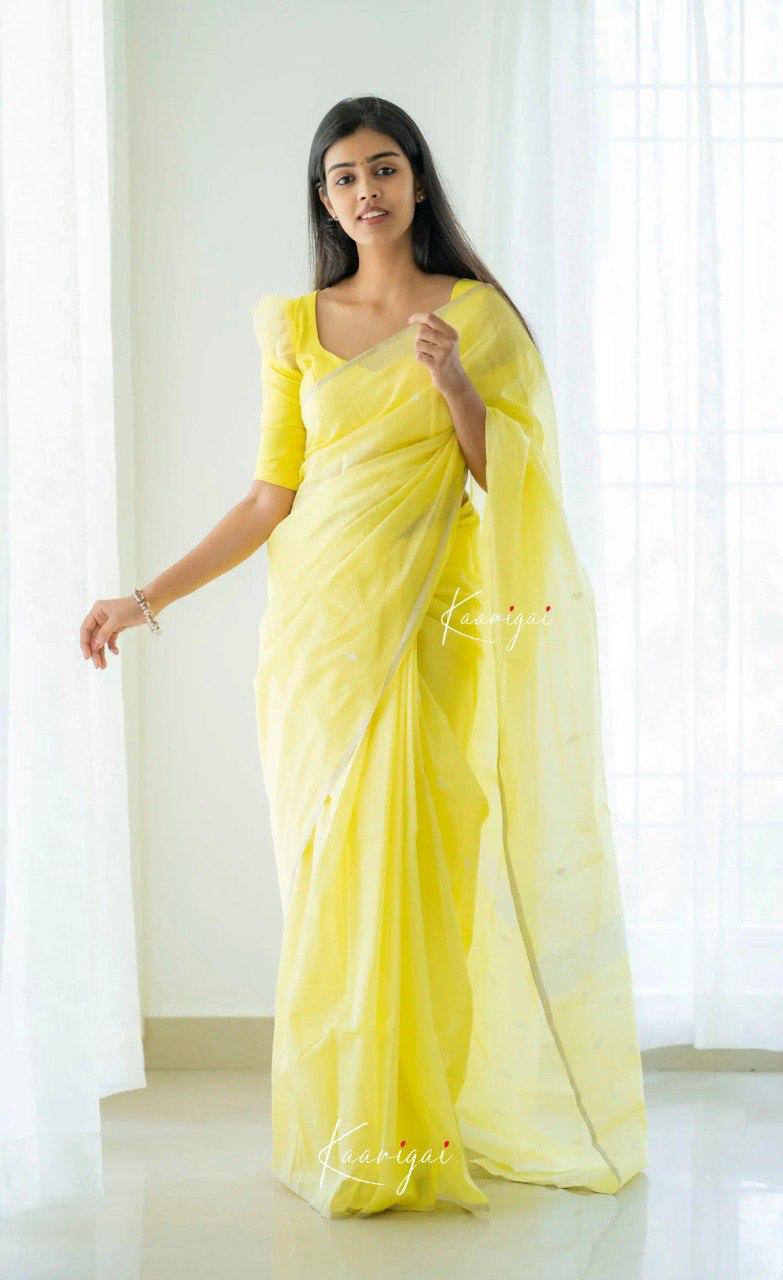 BEAUTFUL SOFT LILAN SLUB SAREE