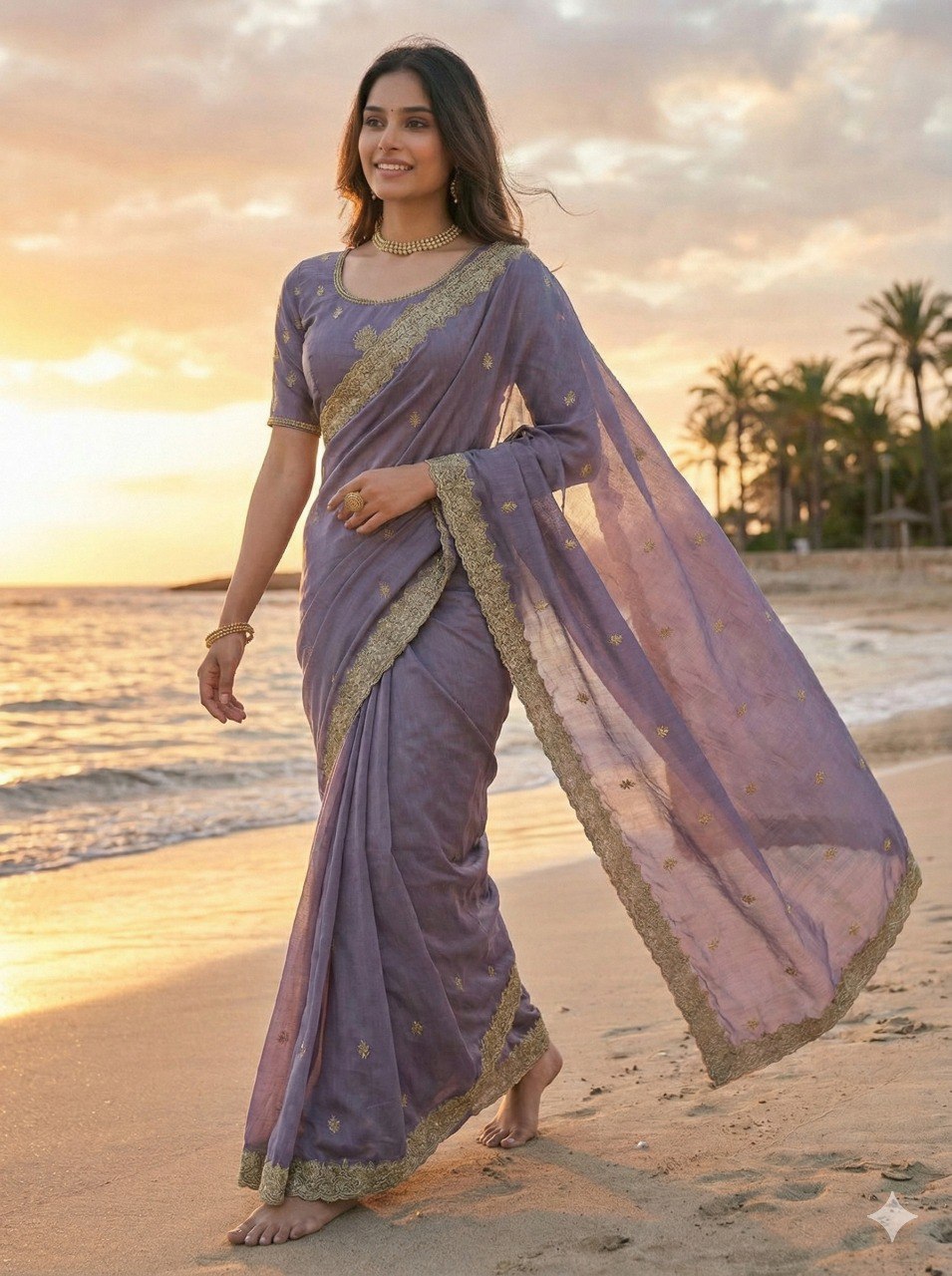 EXCLUSIVE BEAUTIFUL SPECIAL EMBERODERY WORK AND DIAMOND WORK SAREE