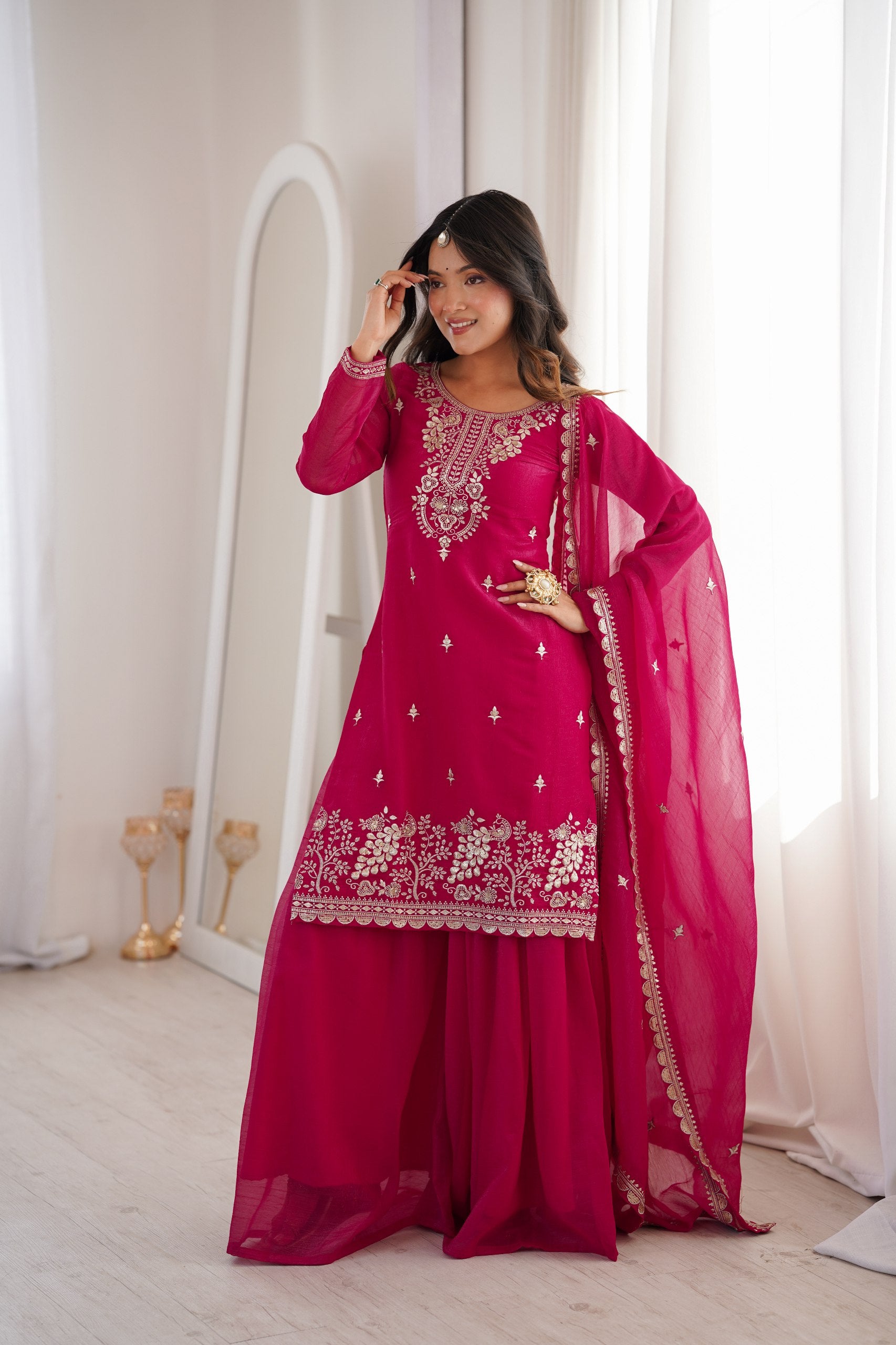 Premium Crunchy Silk Sharara Set