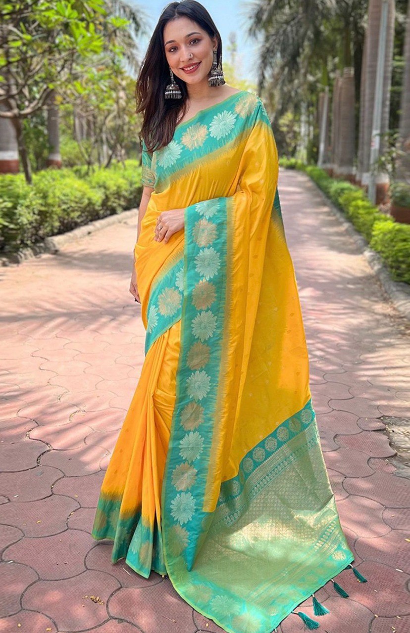 Banarasi Soft Silk Saree  with beautiful Zari work
