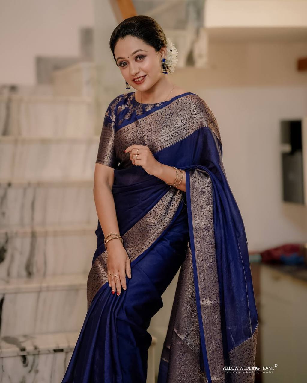 Classic Banarasi Woven Soft Saree with Antique Zari Borders