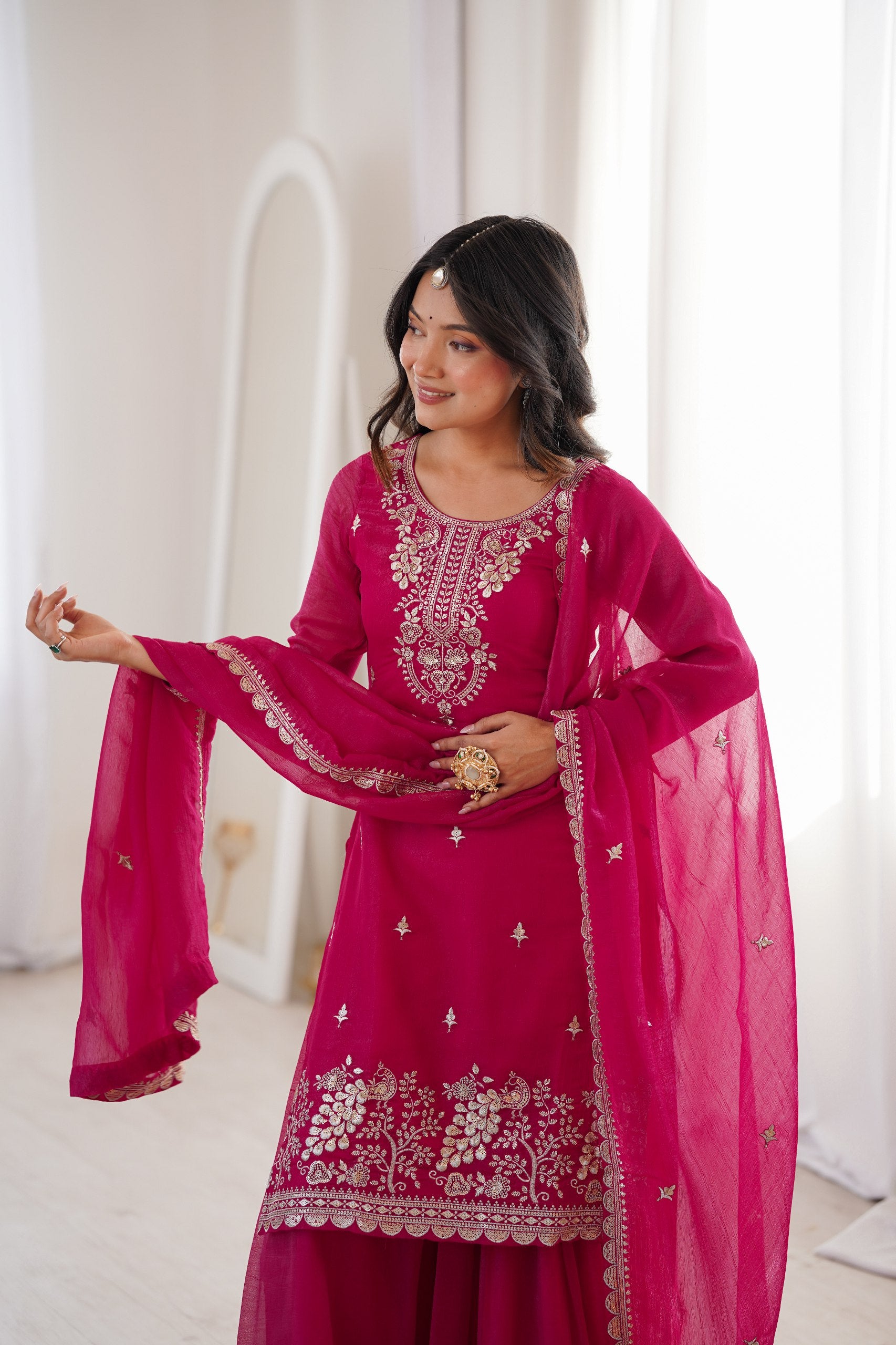 Premium Crunchy Silk Sharara Set