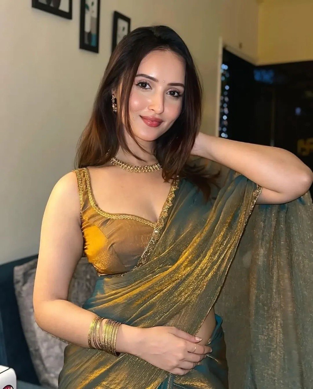 CHIFFORN FENDY SAREE  with beautiful SPECIAL SIMIRI GOLDEN LOVERS LIMITED EDITION SARE