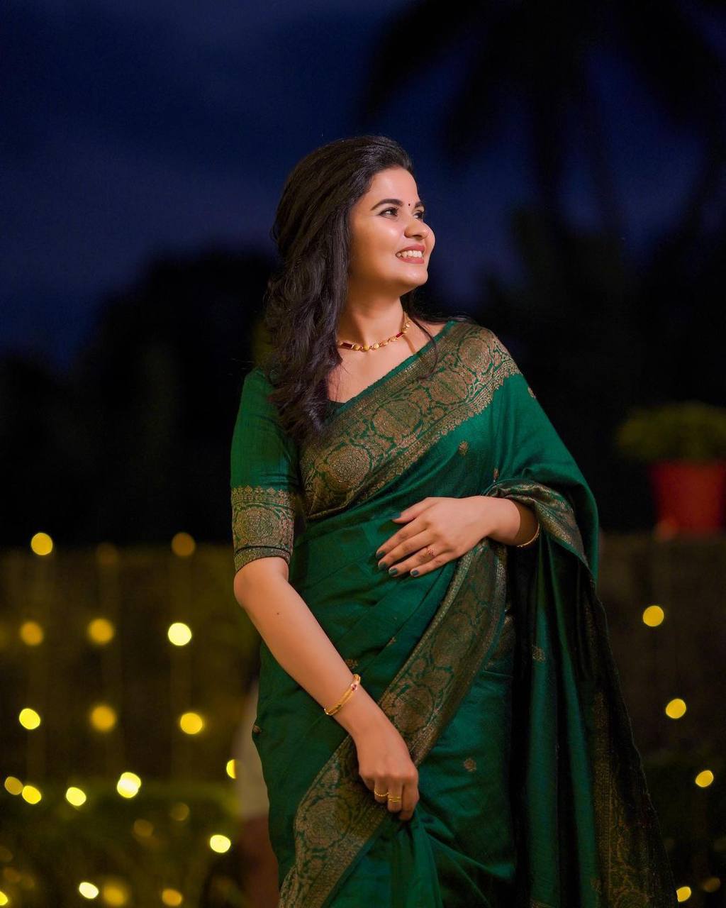 Green Lichi Silk Jacquard Work All Over Saree