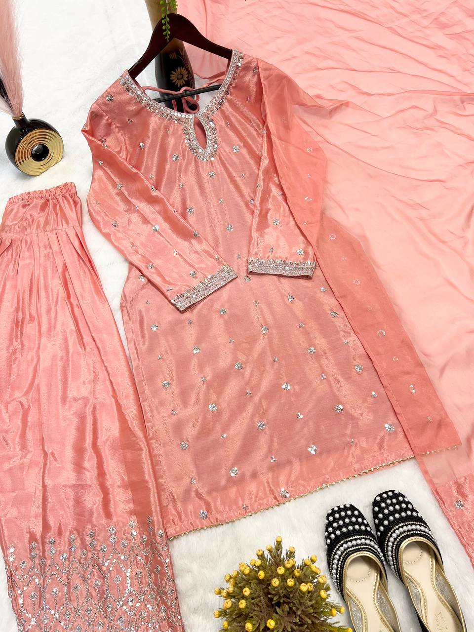 Royal Chinon Silk Farshi Salwar Suit Set