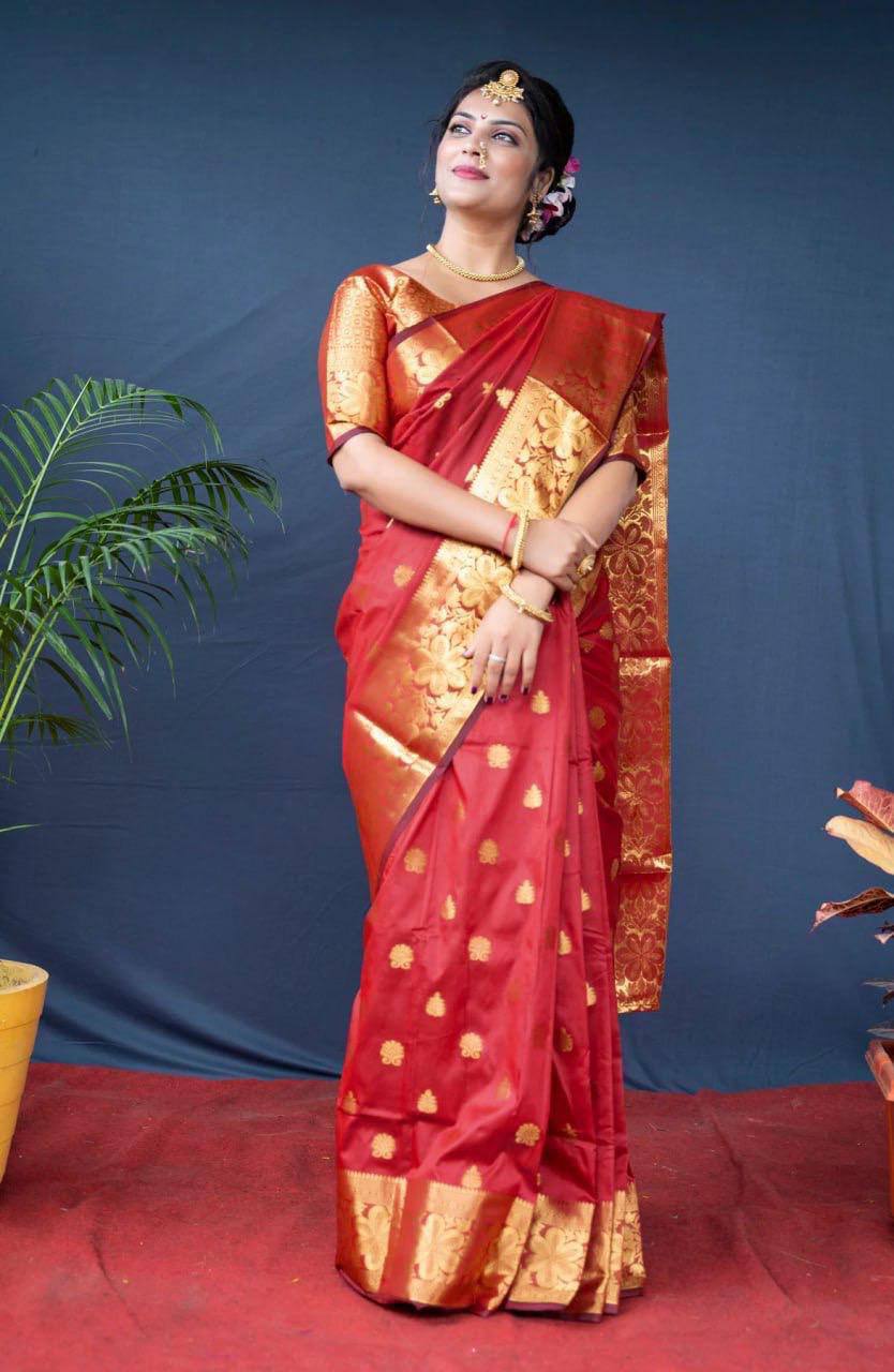 SOFT SILK JACQUARD WORK WITH RICH PALLU SAREE