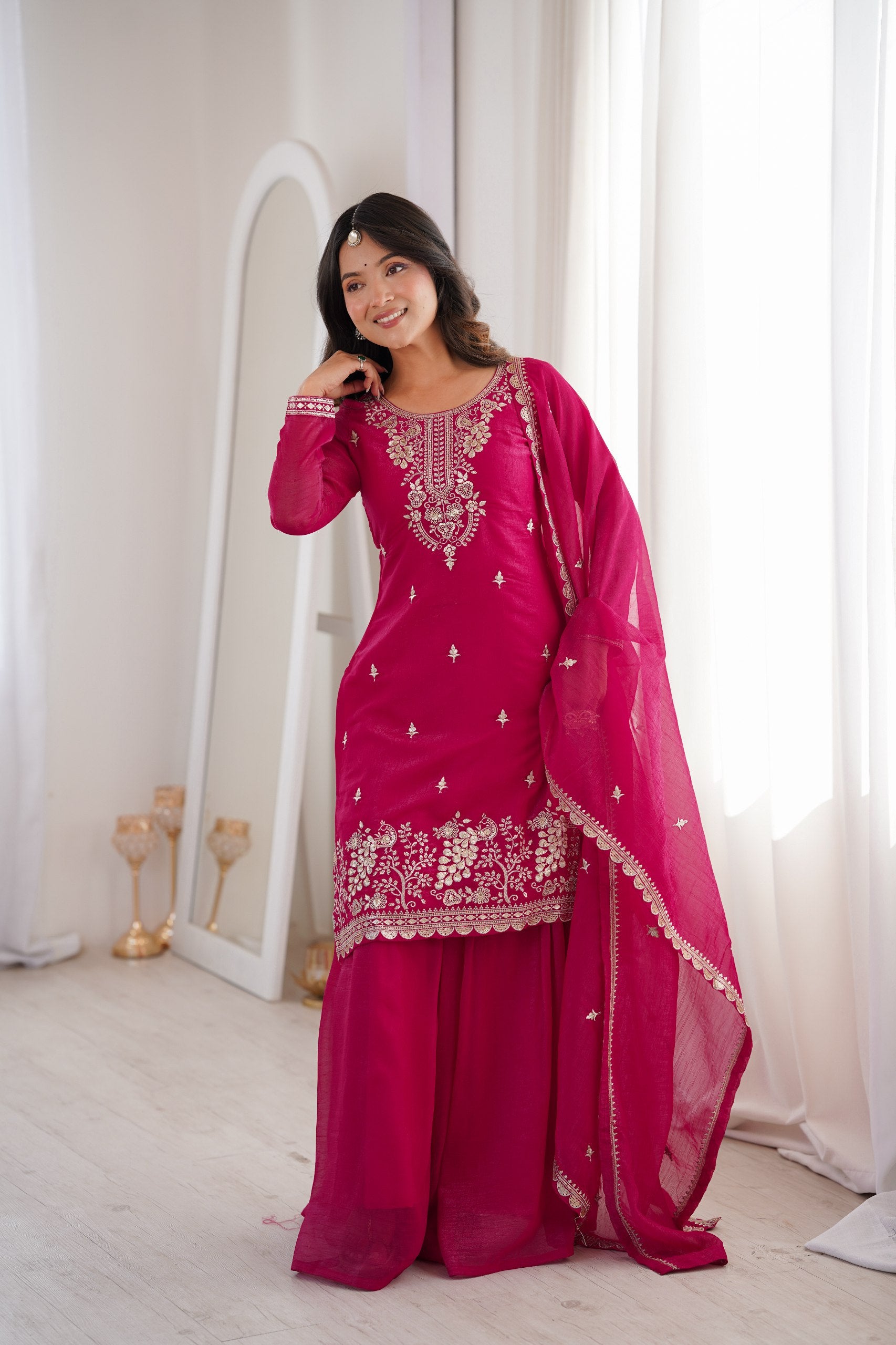 Premium Crunchy Silk Sharara Set